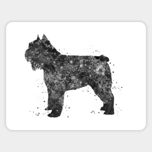 Bouvier des flandres dog black and white Sticker